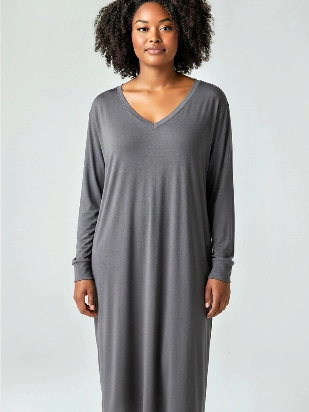 New LuLaRoe Emily Size 3XL Soft Lounge Long Sleeve Dress Gray